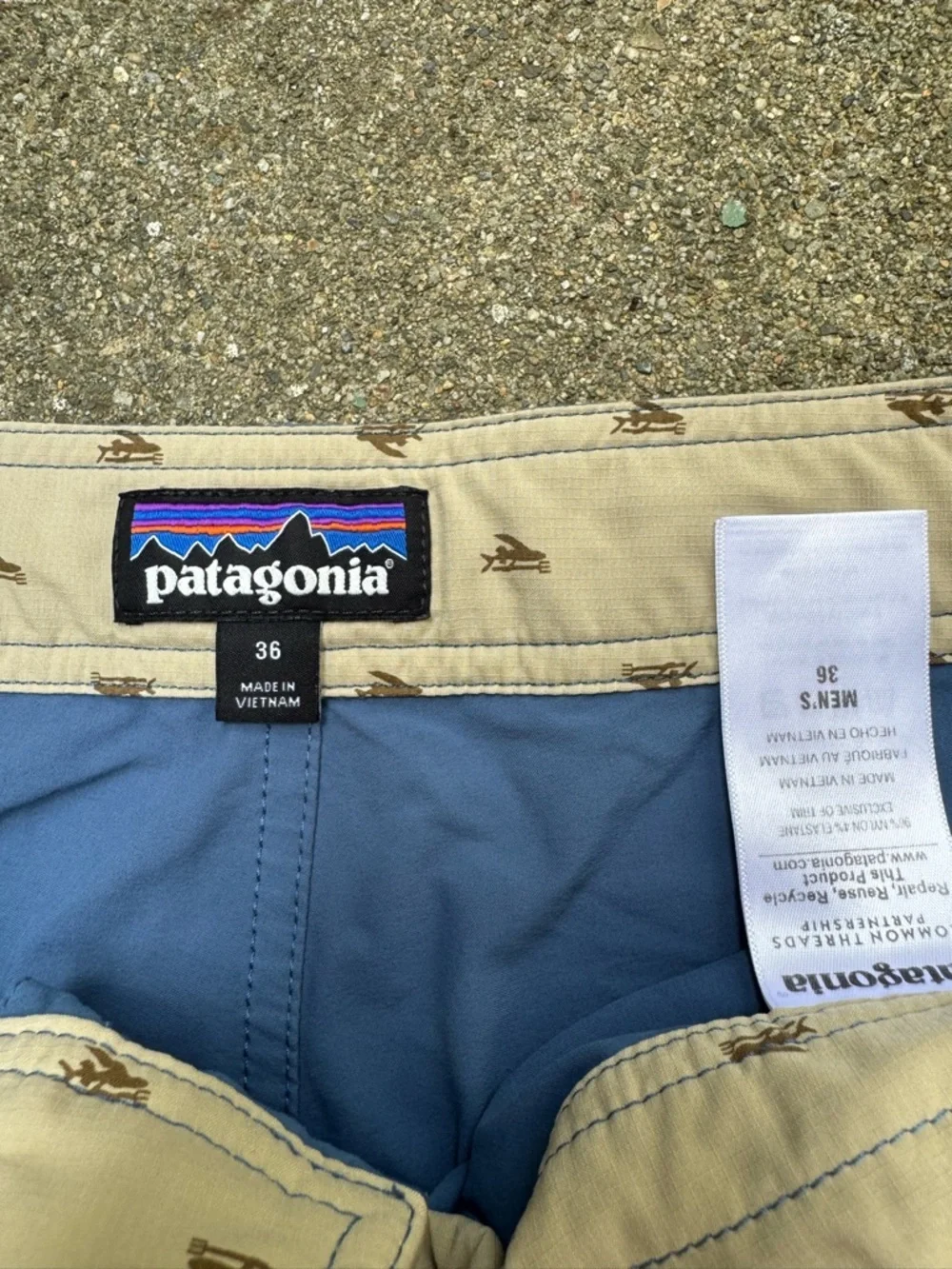 Patagonia Board Shorts Mens 36 Blue Swim Trunks Wavefarer Style Surf